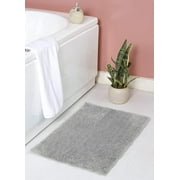 Accent Home Bathroom Rug Mat, Extra Soft Absorbent Premium Bath Rug, Non-Slip Comfortable Bath Mat, Carpet for Tub, Shower, Bath Room, Pack of 1 16x24 inch in Silver Color.